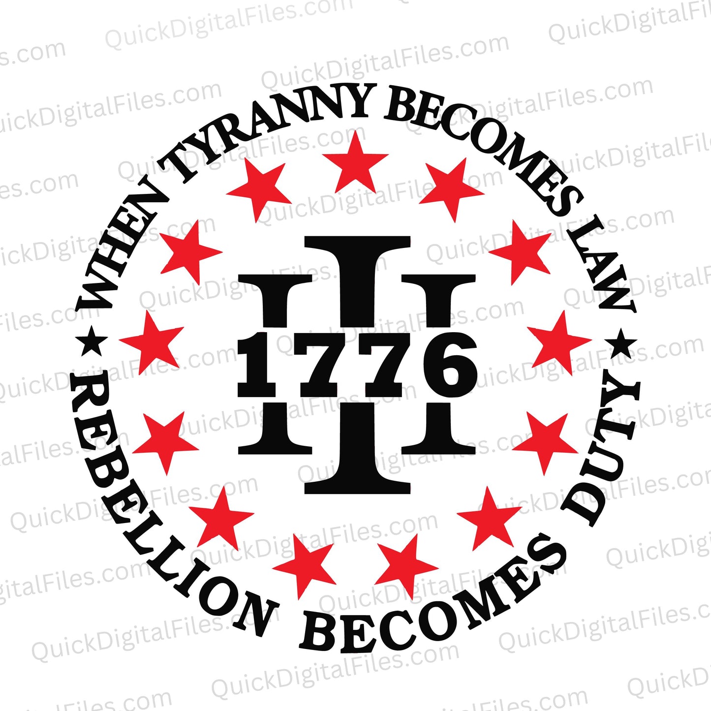Patriotic SVG graphic with symbolic imagery and revolutionary message.