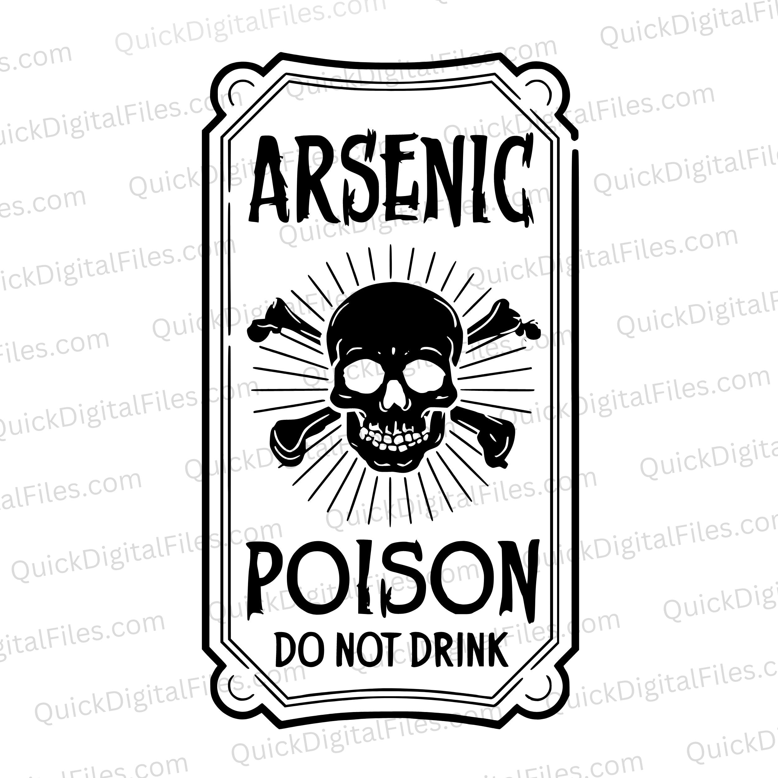 Arsenic Poison Halloween Label SVG Graphic: Creepy Illustration