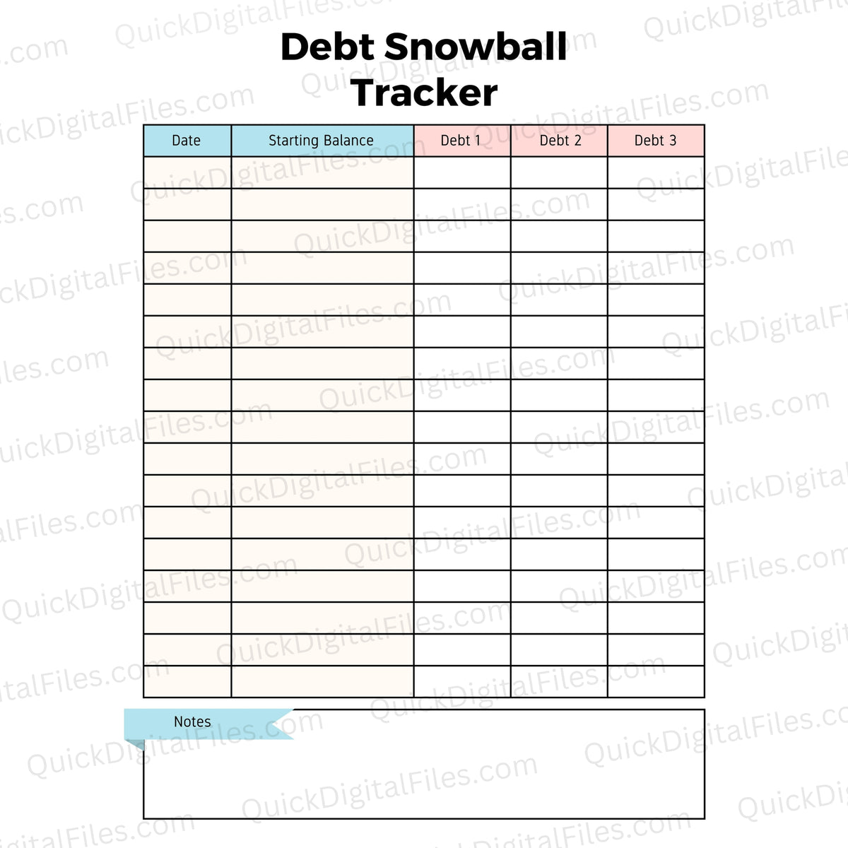 Debt Snowball Printable PDF - Pay Off Debt Fast & Stay Motivated – Quick Digital Files debt-snowball-printable-pdf-pay-off-debt-fast-stay-motivated-quick-digital-files