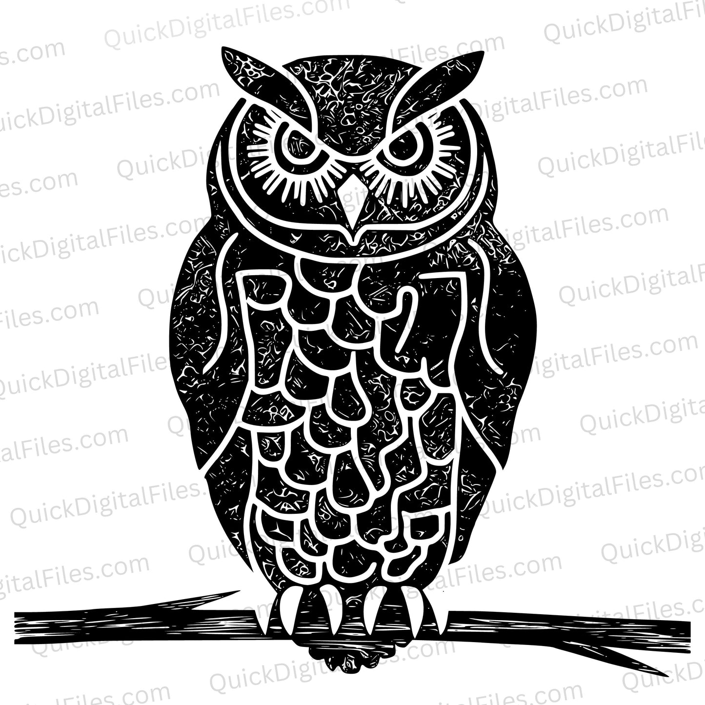 Wildlife art owl silhouette instant download SVG