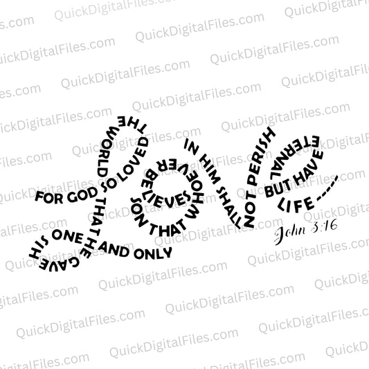 "Christian scripture LOVE silhouette SVG design"