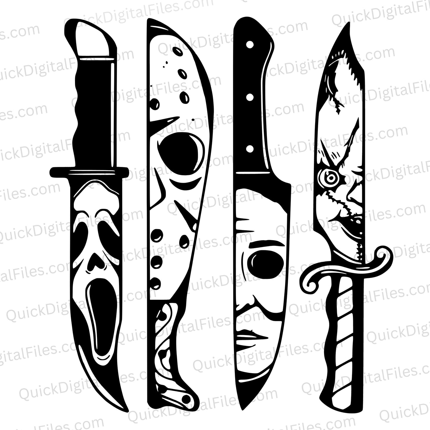 Halloween horror movie characters clipart
