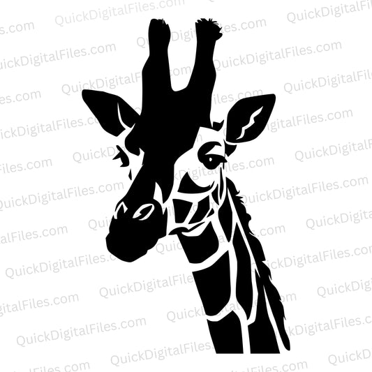 Wildlife-inspired giraffe silhouette design for DIY crafts