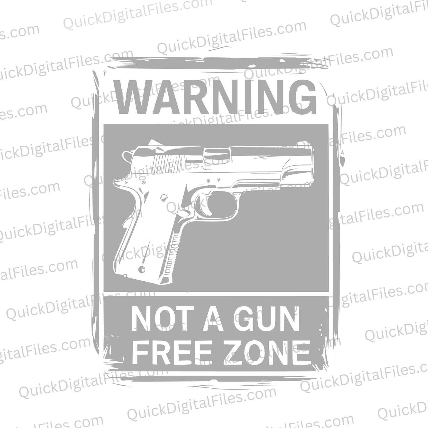 "JPEG of bold firearm warning graphic for safety compliance."