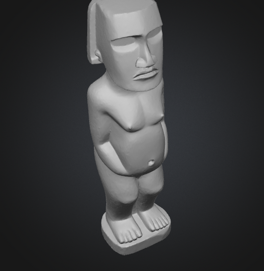 moai statue 3d print model flat base