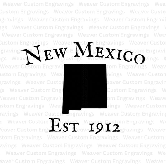 Digital download of New Mexico outline and establishment year