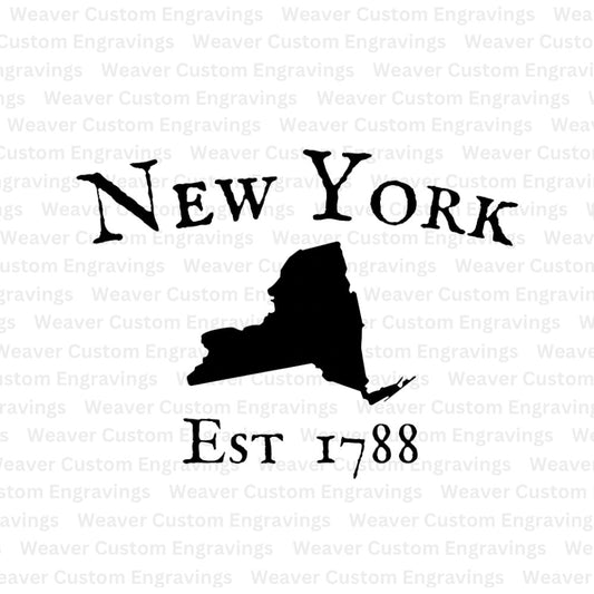 Digital download New York outline with establishment date