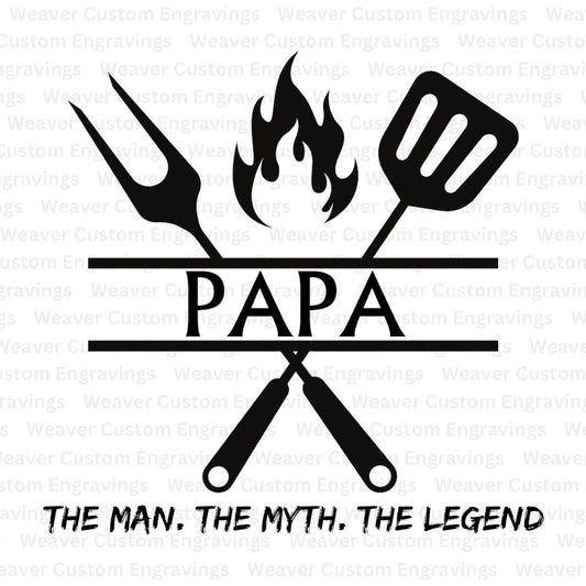 digital design for Papa the grill master