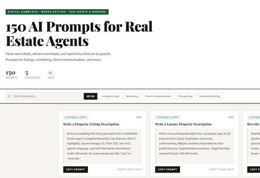 real estate ChatGPT prompt library