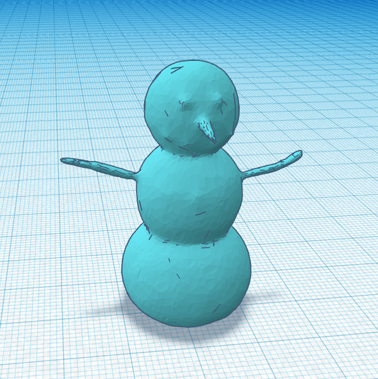 3D Printable Snowman Model STL File for Kids