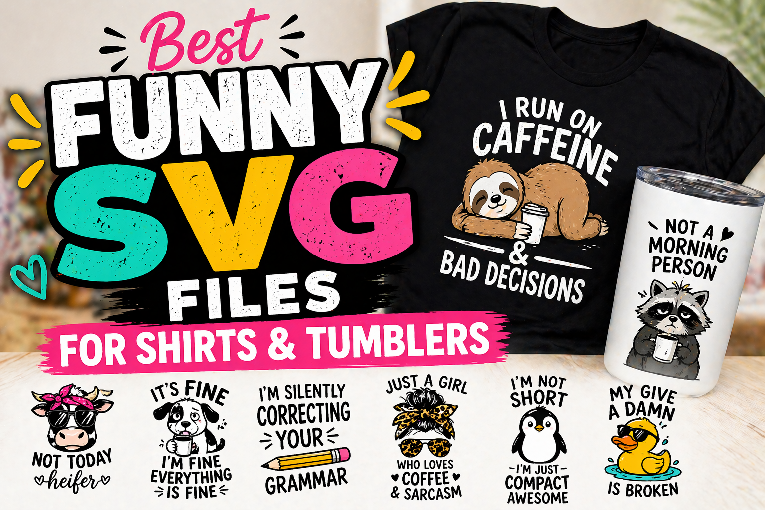 Best Funny SVG Files for Shirts and Tumblers — 25 Hilarious Designs ...