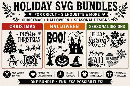 Holiday SVG Bundles for Cricut — Christmas, Halloween and Seasonal Designs