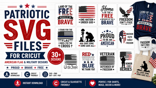 Patriotic SVG Files — American Flag and Military Designs for Cricut