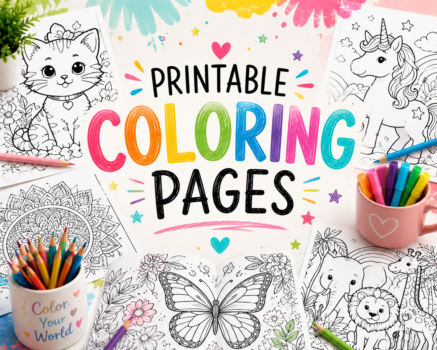 Printable Coloring Pages – Instant Digital Downloads to Print – tagged ...
