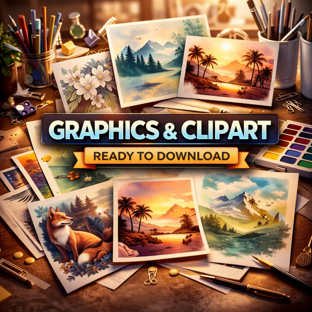 Graphics & Clipart Digital Downloads – Instant SVG, PNG & Art Files for Every Project & Niche