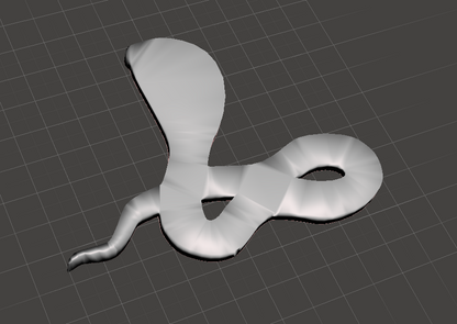 "3D printable cobra snake STL & OBJ files for reptile modeling."