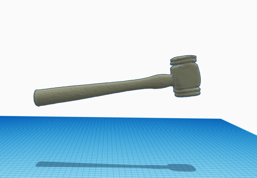 DIY 3D printable old-style hammer STL file with rounded ends