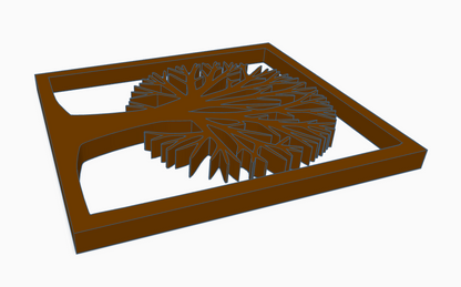 DIY 3D printed "Tree in Frame" wall art in customizable colors