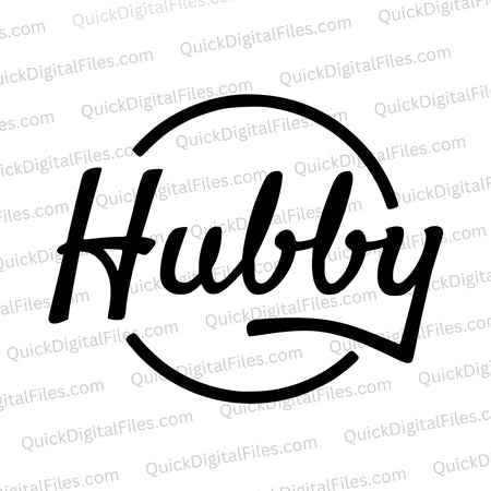 "Hubby" circle SVG graphic for personalized wedding items