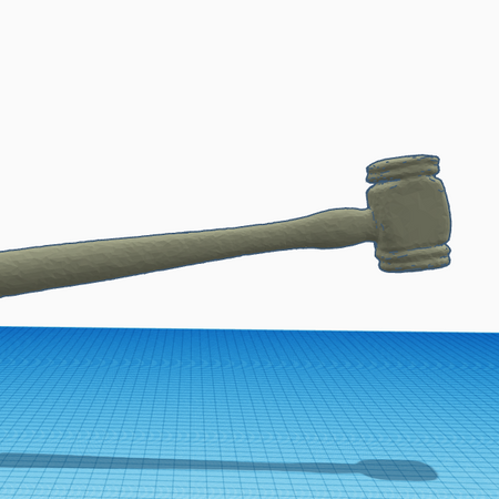 DIY 3D printable old-style hammer STL file with rounded ends