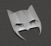 "3D printable Batman mask STL file for superhero enthusiasts."