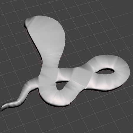 "3D printable cobra snake STL & OBJ files for reptile modeling."