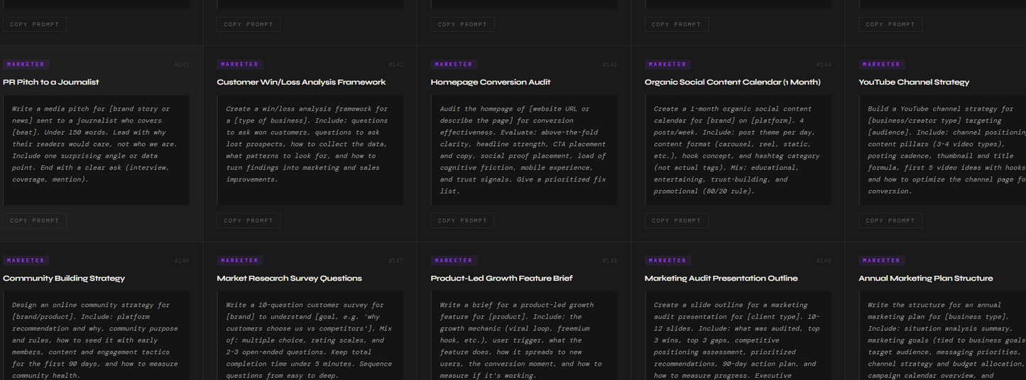 150 AI prompts for freelancers HTML app