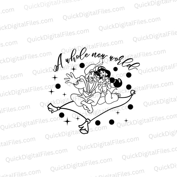 "Magic Carpet Ride Aladdin Silhouette SVG"