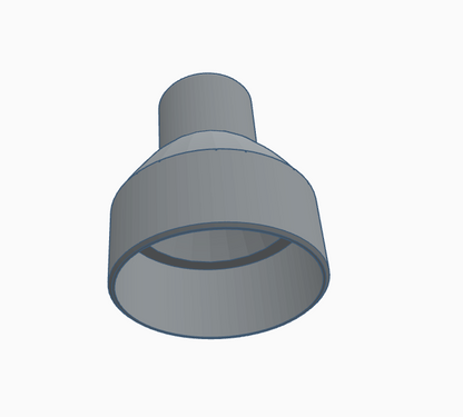 Custom-fit Kobalt saw to shop vac hose adapter 3D printing files.