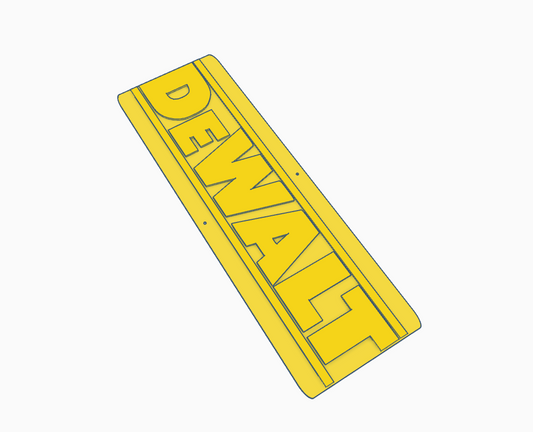 Dewalt-style sign STL file for 3D printing.