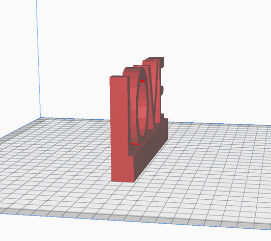 "DIY 3D printing project file of the word LOVE with an integrated base."
