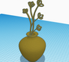 "3D printable vase with abstract flower design STL file"