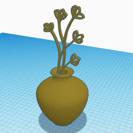 "3D printable vase with abstract flower design STL file"