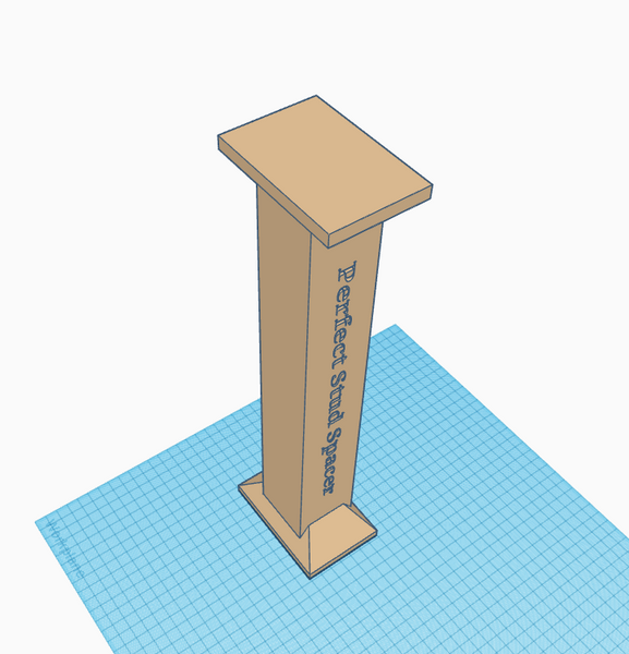 Downloadable STL file for DIY 3D printing of a carpentry stud spacing tool.