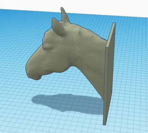 Horse Head Bust With Wall Mount: STL