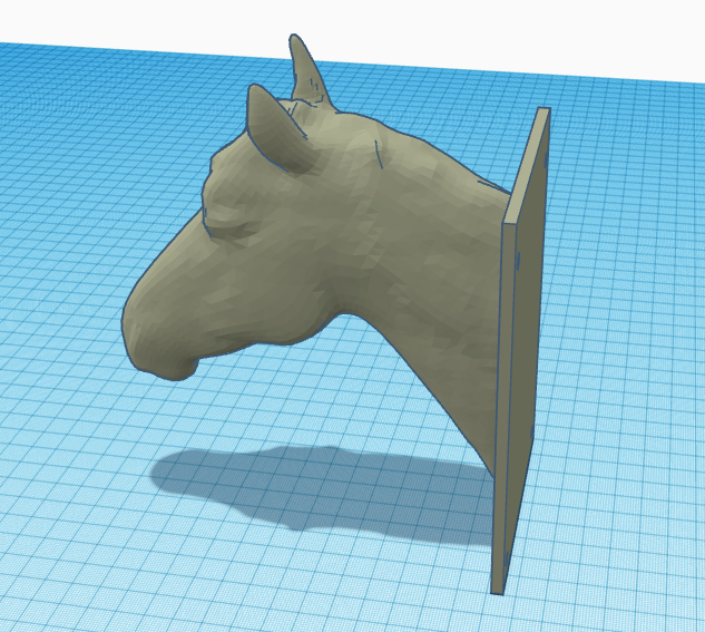 Equestrian-themed 3D model file with mountable horse head bust.