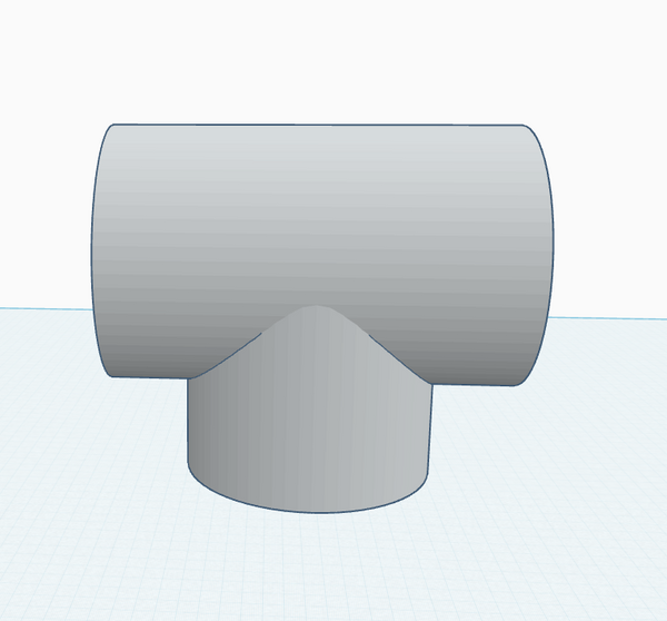 6-inch duct T adapter STL file for personal use
