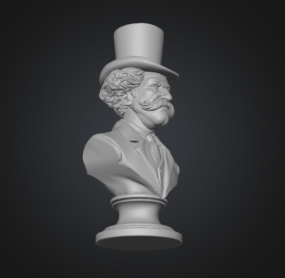 Mark Twain Bust STL | 3D Printable with Flat Base