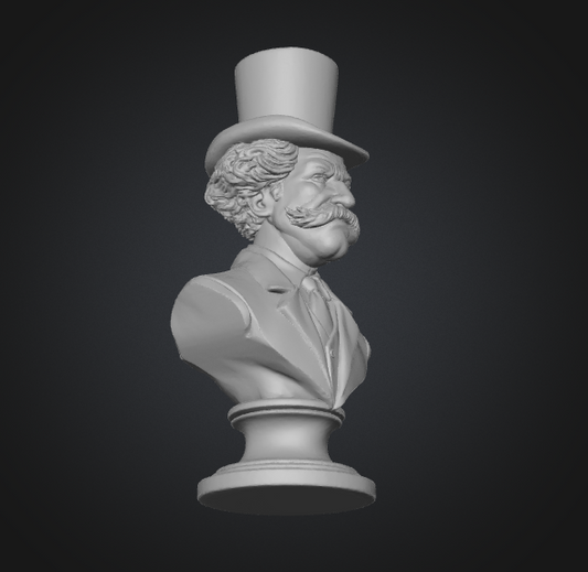 Mark Twain Bust STL | 3D Printable with Flat Base