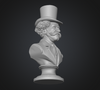 Mark Twain Bust STL | 3D Printable with Flat Base