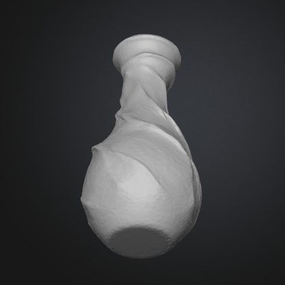 Modern twisted spiral vase 3D print file with flat base and hollow interior. Includes STL, GLB, and OBJ formats for clean decorative prints.