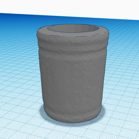 3D printable STL file of old-school round mini trash can design