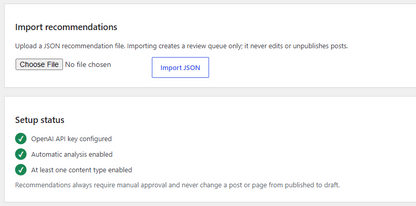 WordPress internal linking plugin dashboard overview