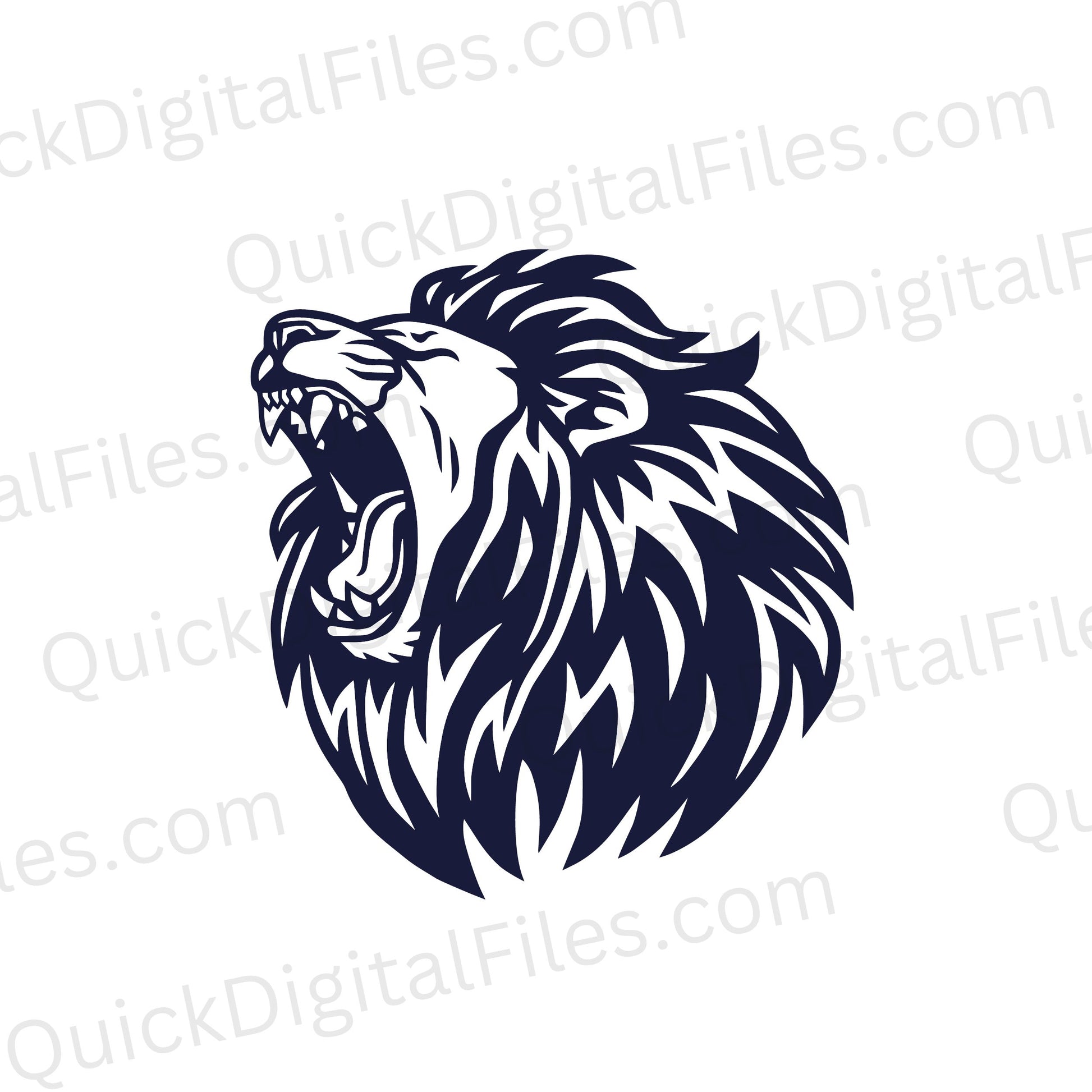 Intense angry lion digital artwork in vector forma