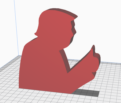 "Free STL file of Donald Trump 2D silhouette for 3D printing"