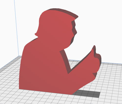 Donald Trump 2D Stand-Up Shape: STL