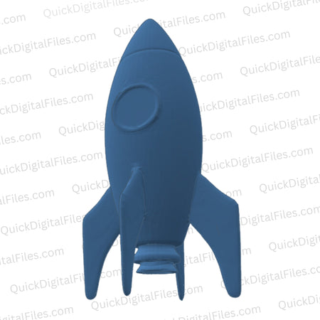 3D printable rocketship STL file with landing gear down
