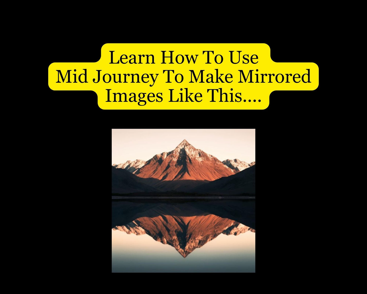 Example of abstract geometric shapes mirror image from Midjourney guide.