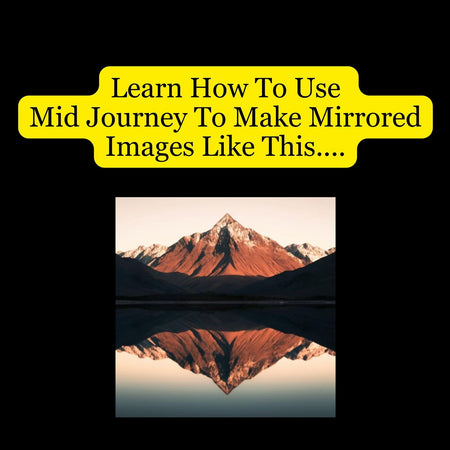 Example of abstract geometric shapes mirror image from Midjourney guide.