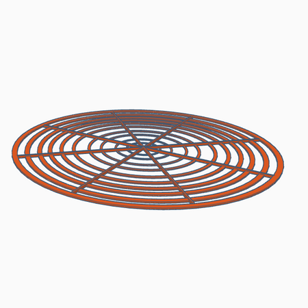 Circular grill STL for pipe or duct ventilation projects
